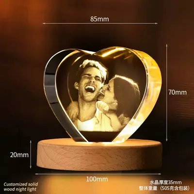 Heart Crystal Lamp