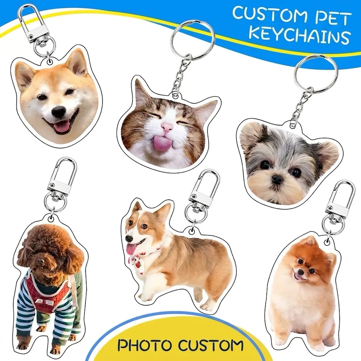 Custom Acrylic Pet Photo Keychain